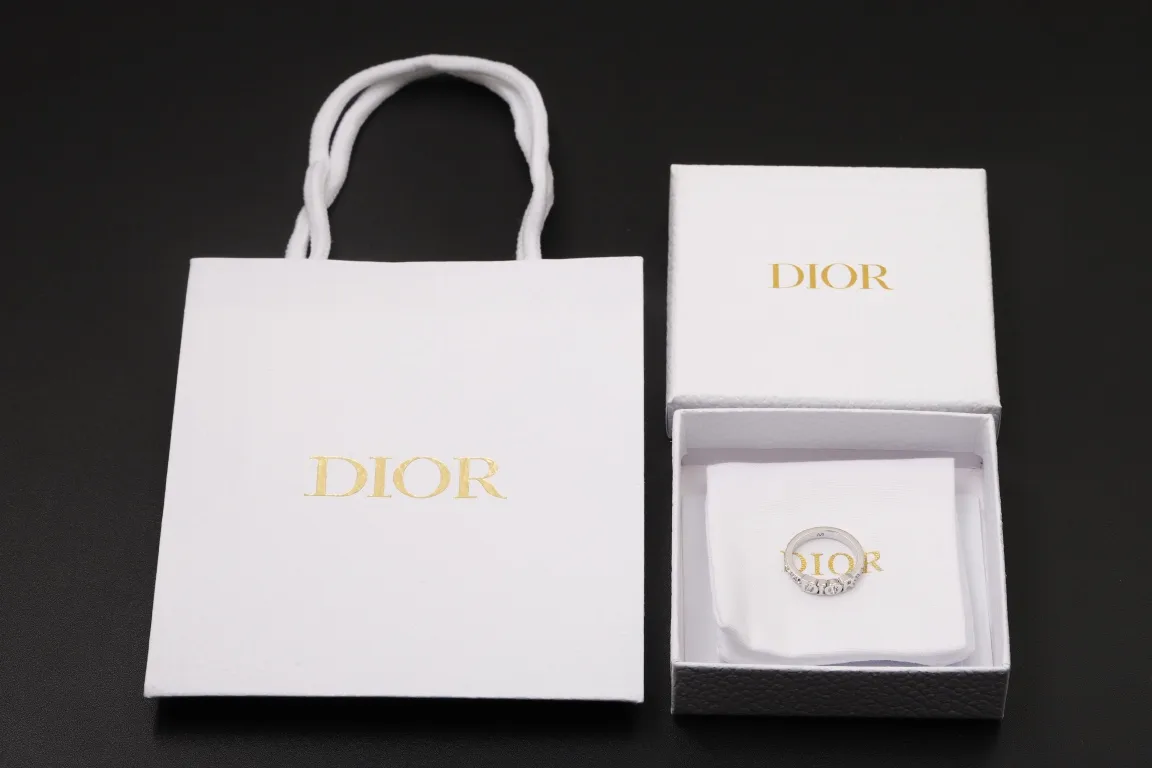 Dior Evolution Logo Crystal Ring (Gold-Plated Brass) D13517190 — view 2