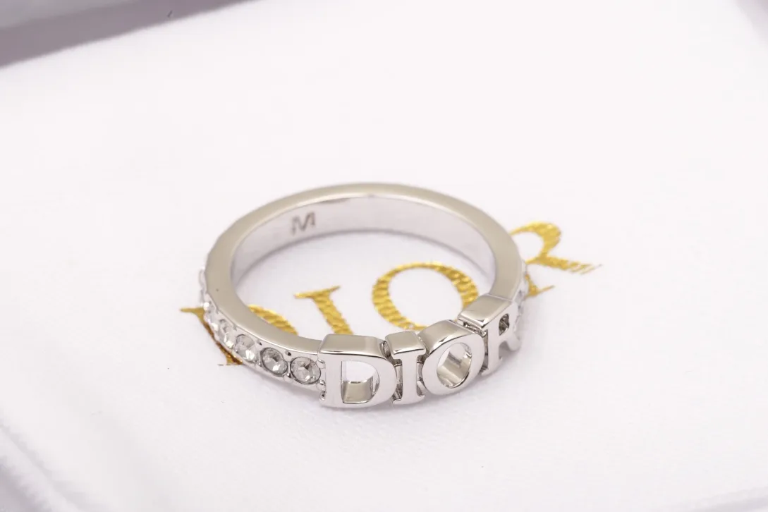 Dior Evolution Logo Crystal Ring (Gold-Plated Brass) D13517190 — view 3