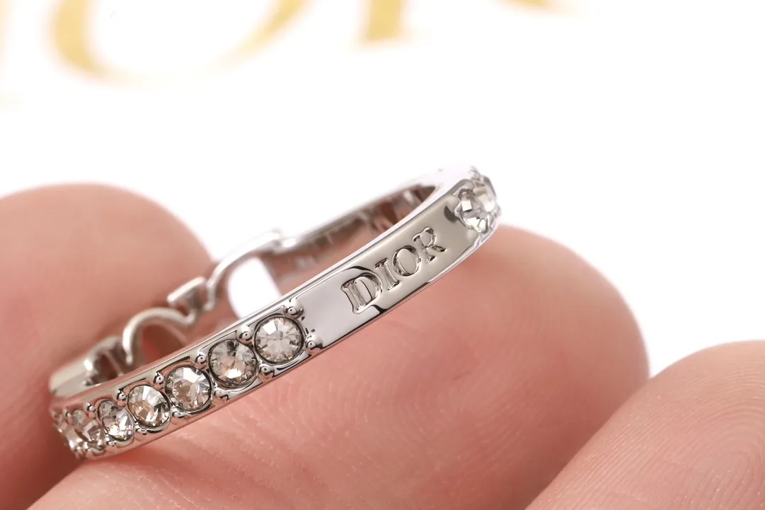 Dior Evolution Logo Crystal Ring (Gold-Plated Brass) D13517190 — view 6