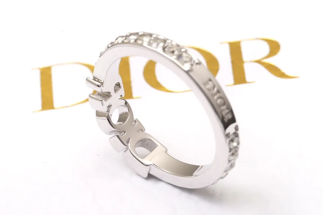Dior Evolution Logo Crystal Ring (Gold-Plated Brass) D13517190 — view 7