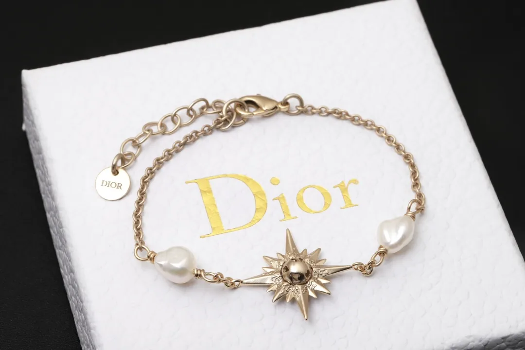 Dior Star and Faux Pearl Chain Bracelet D13517467 — view 2