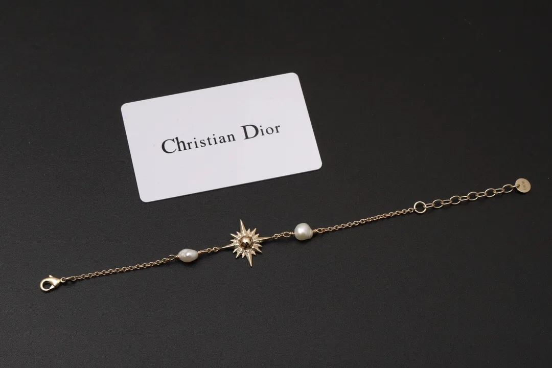 Dior Star and Faux Pearl Chain Bracelet D13517467 — view 3