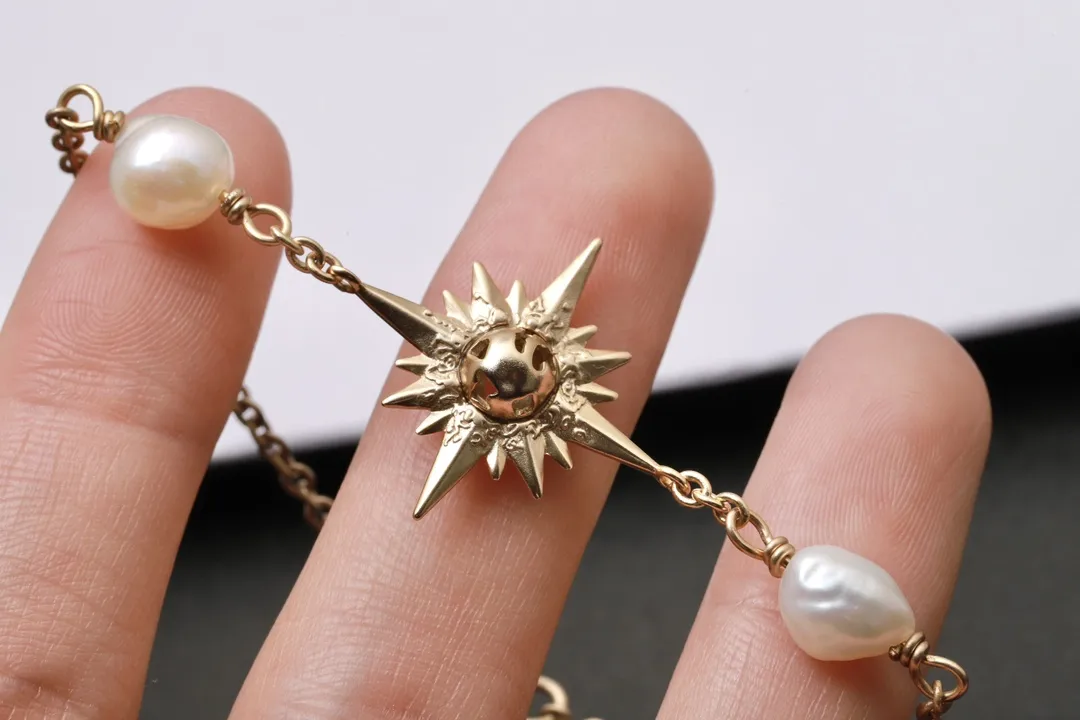 Dior Star and Faux Pearl Chain Bracelet D13517467 — view 4