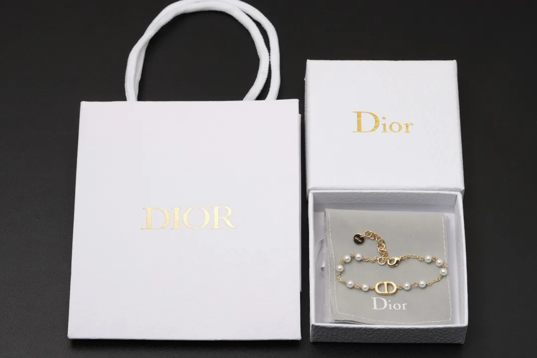 CD Navy Resin Pearl Bracelet D13517256