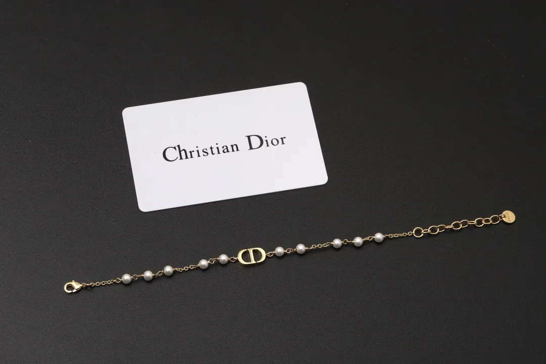 CD Navy Resin Pearl Bracelet D13517256 — view 2