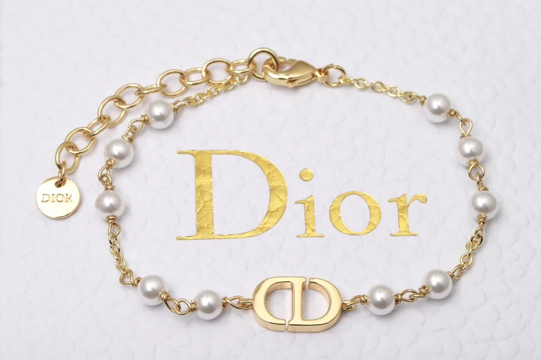 CD Navy Resin Pearl Bracelet D13517256 — view 3