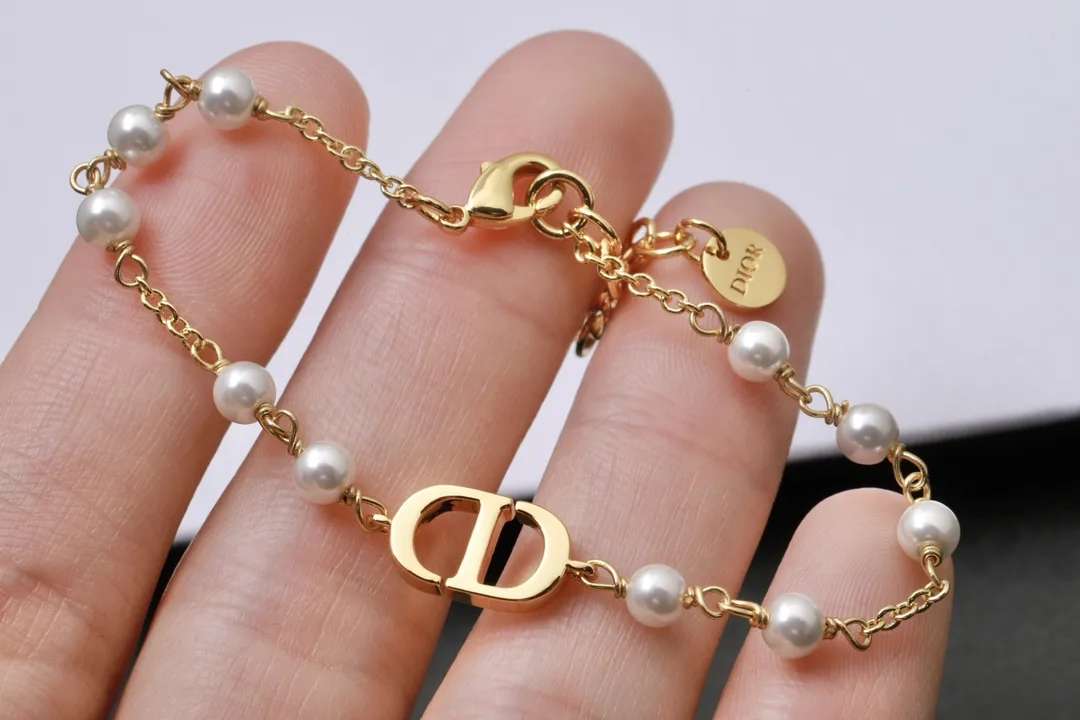 CD Navy Resin Pearl Bracelet D13517256 — view 5