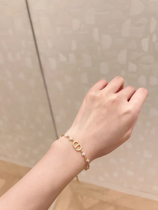 CD Navy Resin Pearl Bracelet D13517256 — view 8