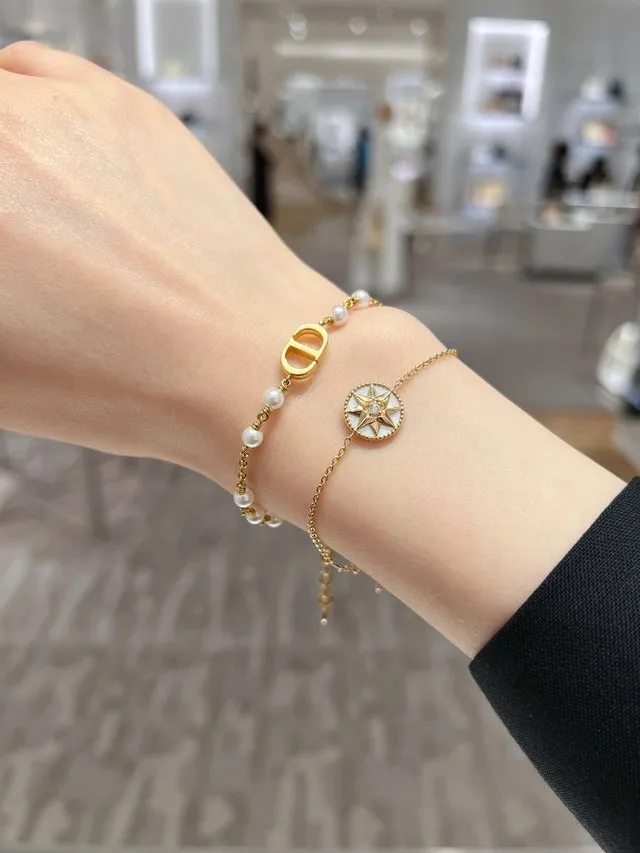 CD Navy Resin Pearl Bracelet D13517256 — view 9