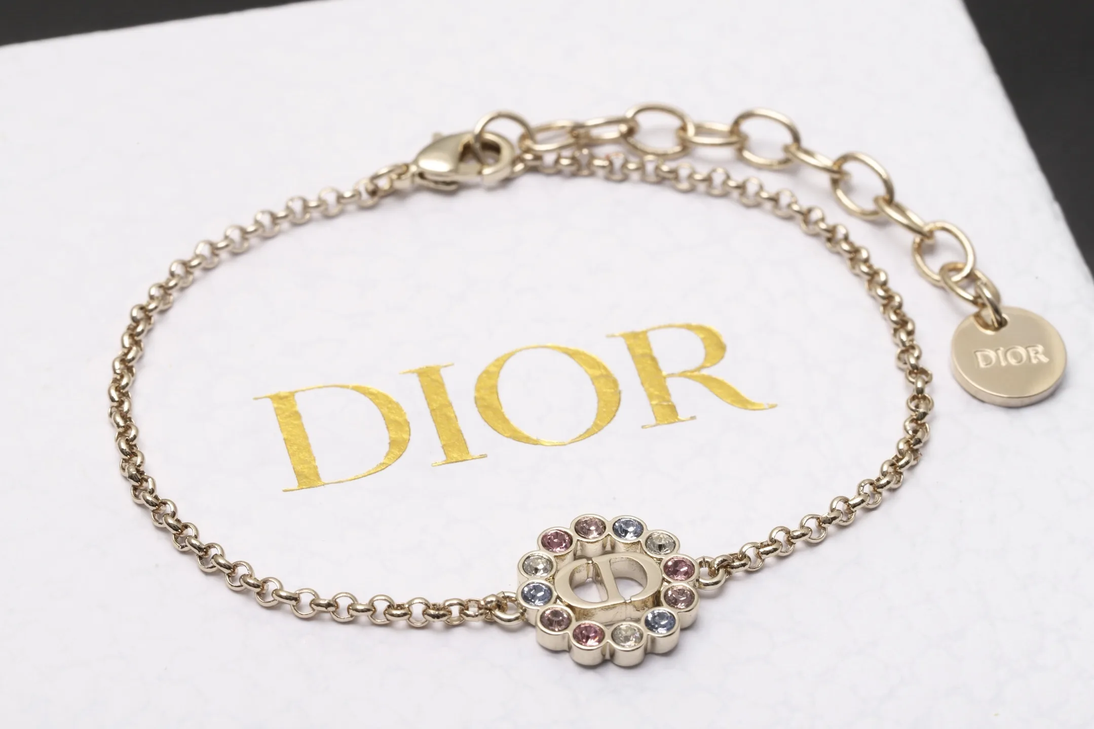 CD Logo Crystal Halo Chain Bracelet D13517102 — view 3