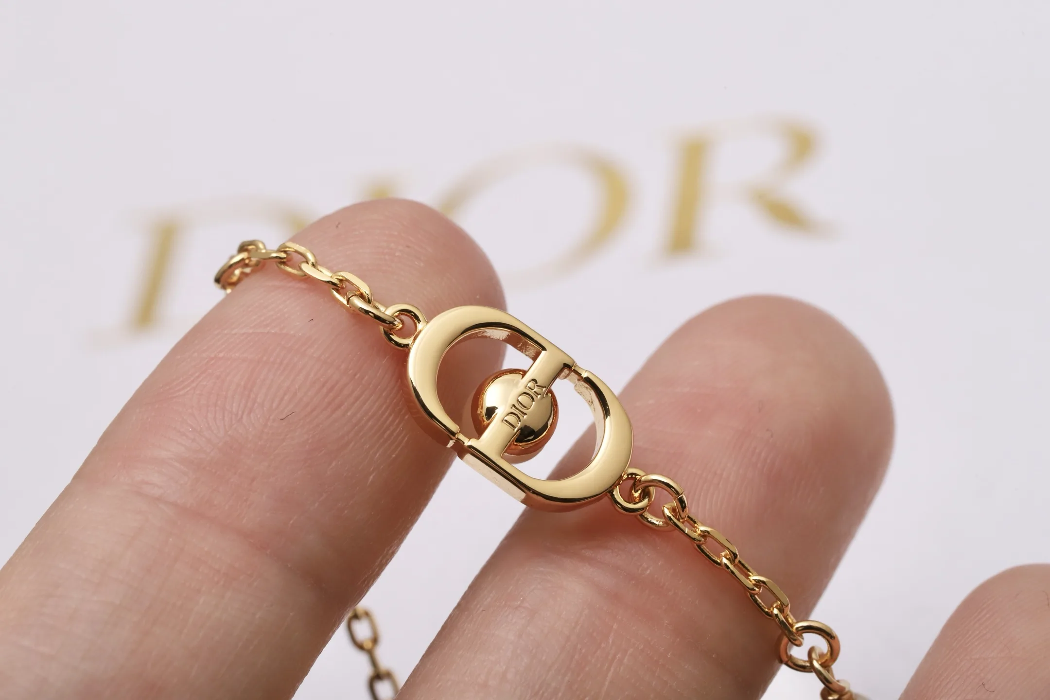 CD Navy Pearl Bracelet (Gold-Plated Brass) D11017635 — view 5