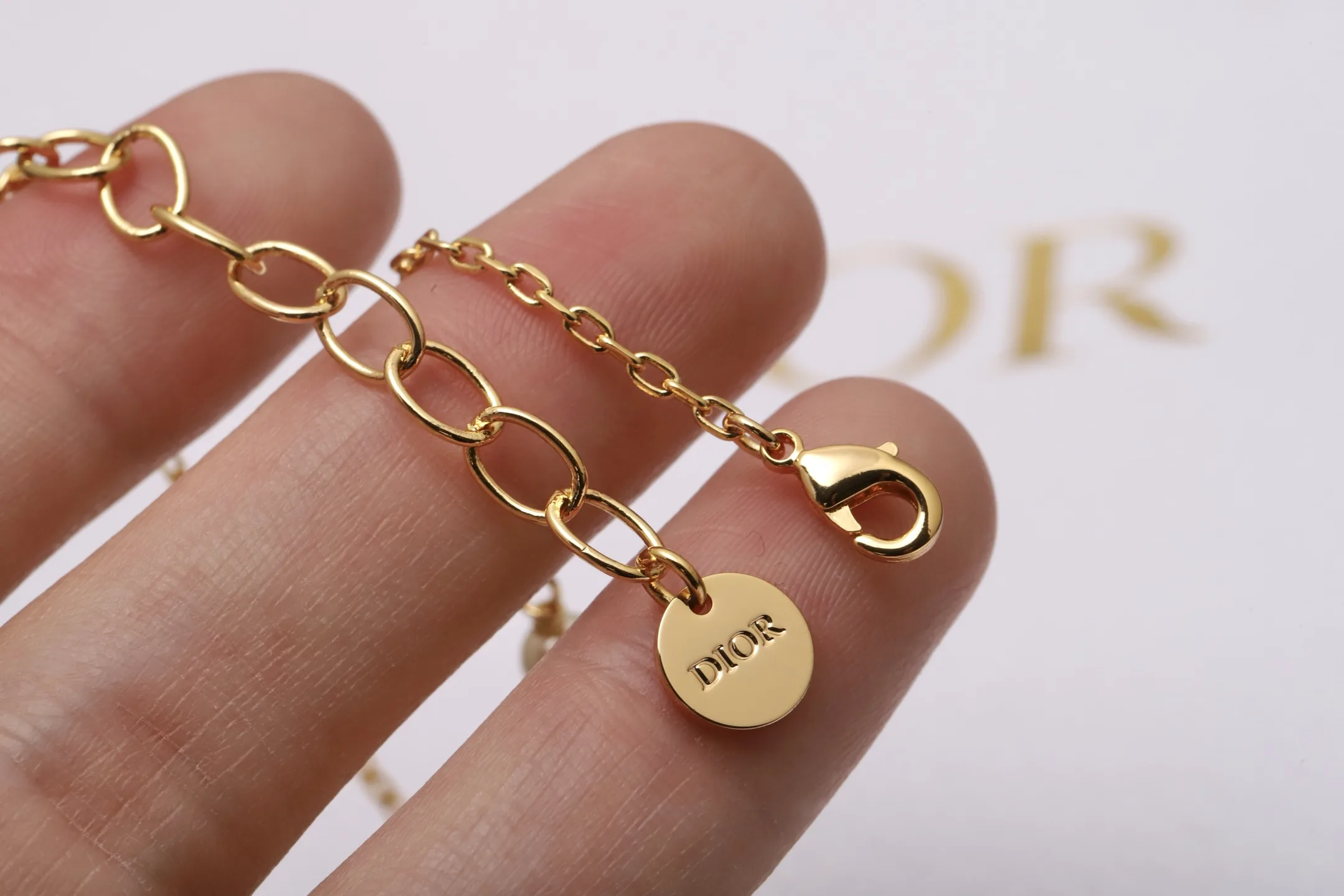 CD Navy Pearl Bracelet (Gold-Plated Brass) D11017635 — view 6