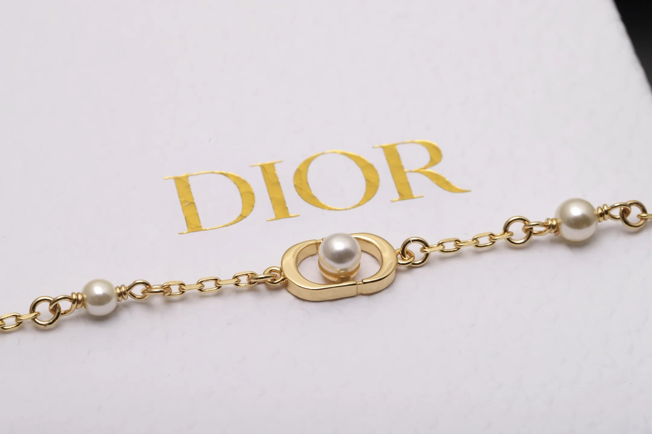CD Navy Pearl Bracelet (Gold-Plated Brass) D11017635 — view 8