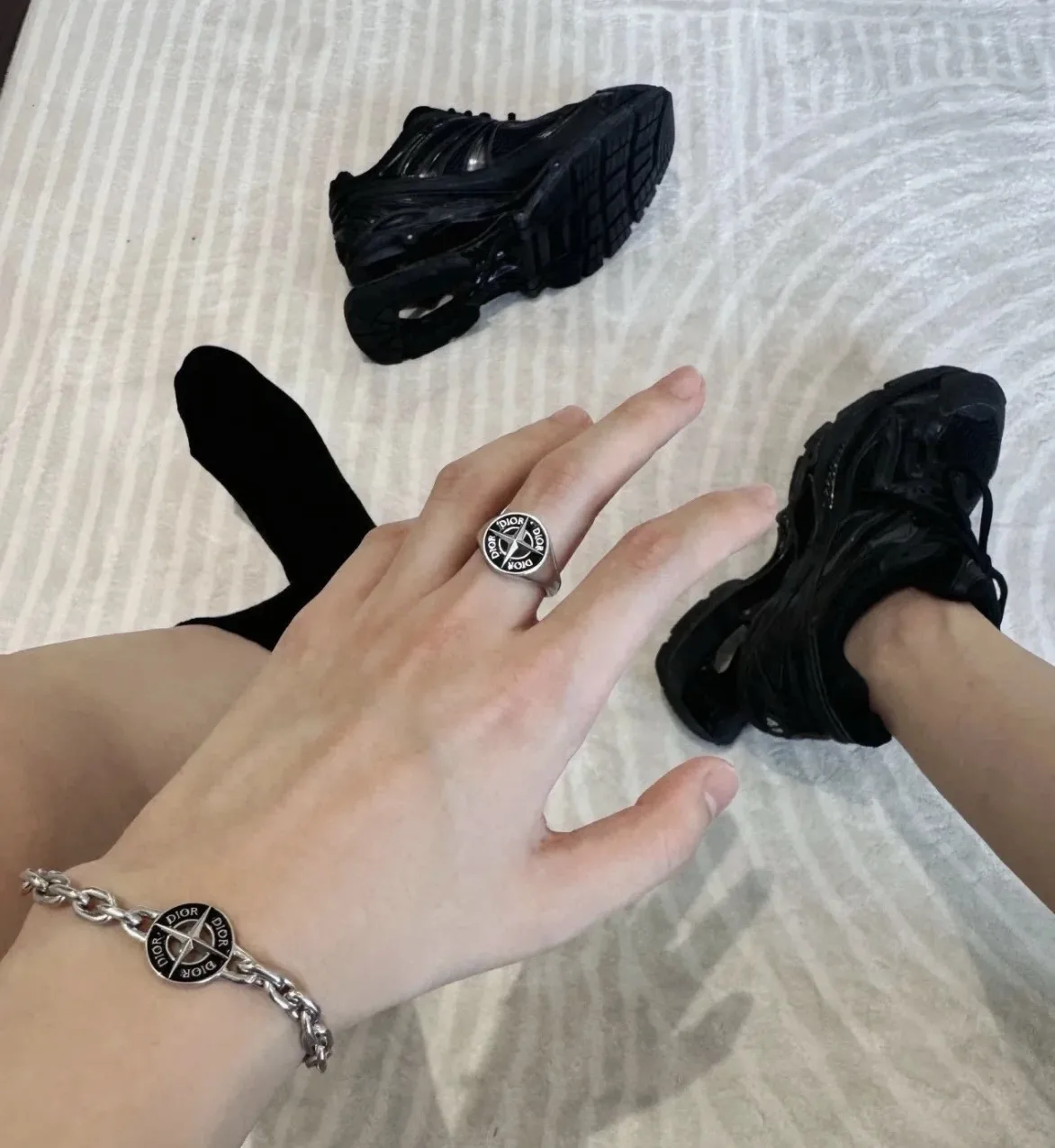 Dior x Stone Island Compass Logo Chain Bracelet D14017253 — view 8