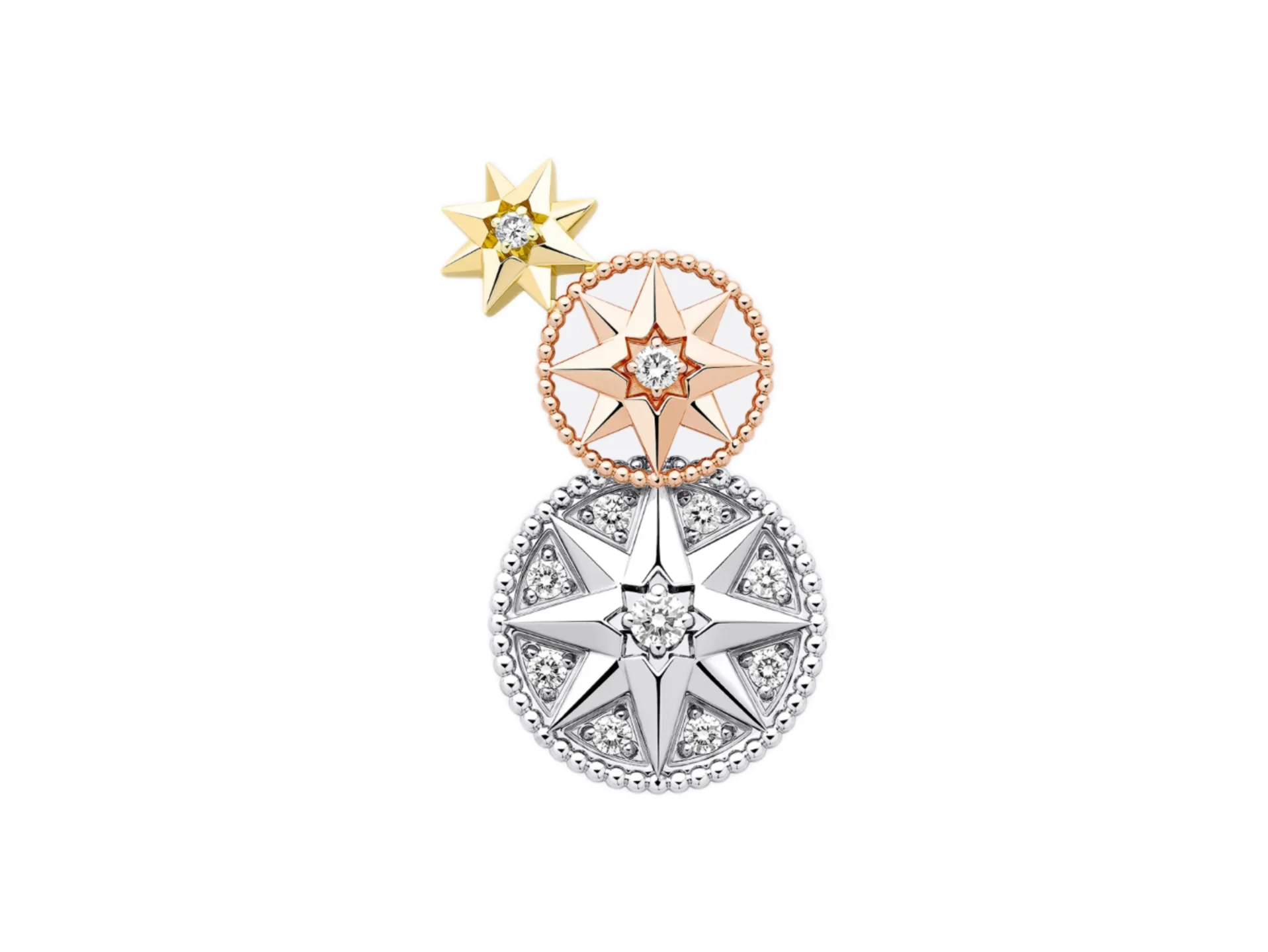 Rose des Vents Compass Star Earrings (Gold-Plated Brass) D21517068
