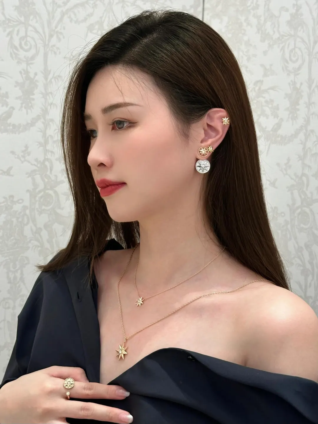 Rose des Vents Compass Star Earrings (Gold-Plated Brass) D21517068 — view 9