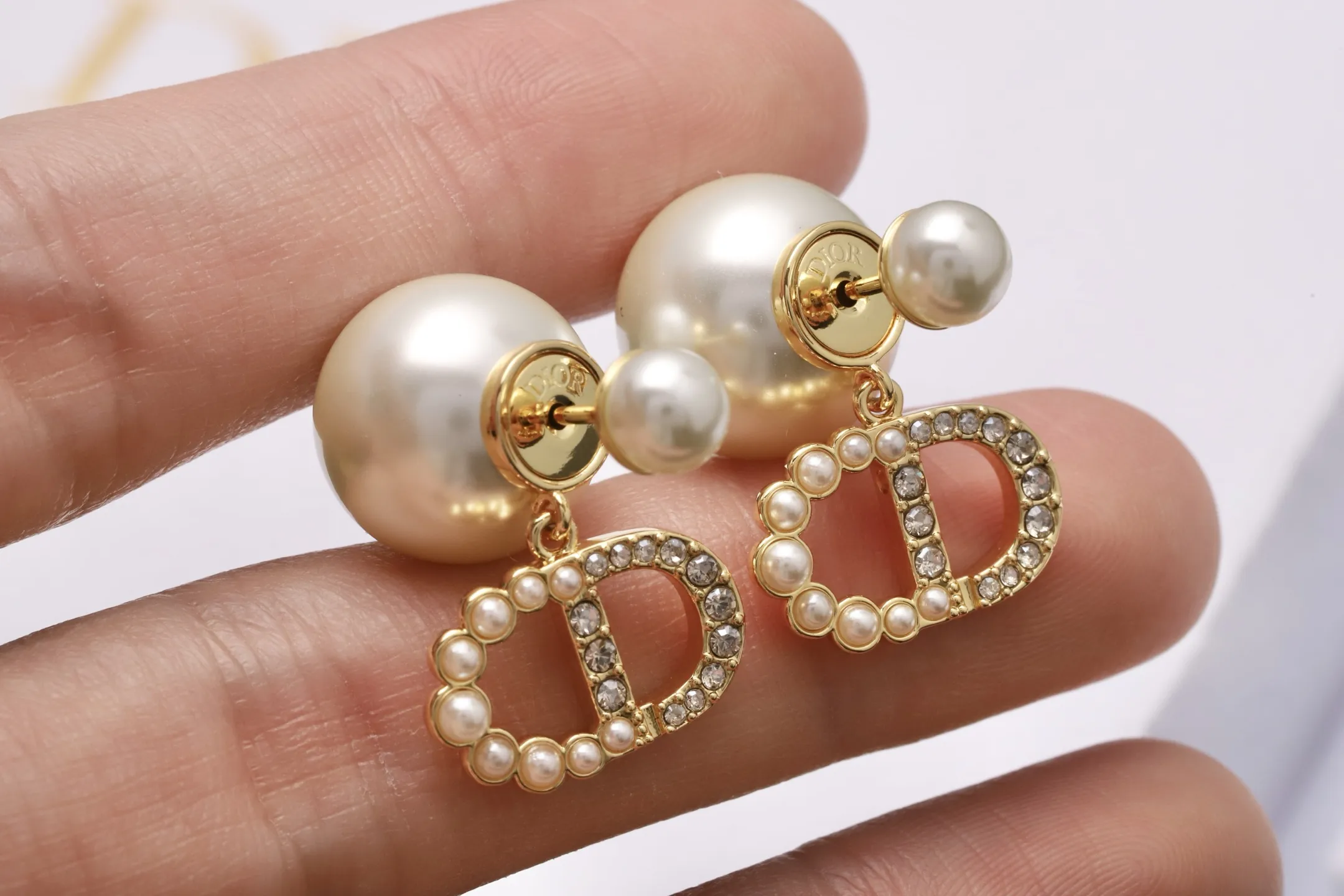 Dior Tribales CD Logo Crystal Earrings D14017215 — view 4