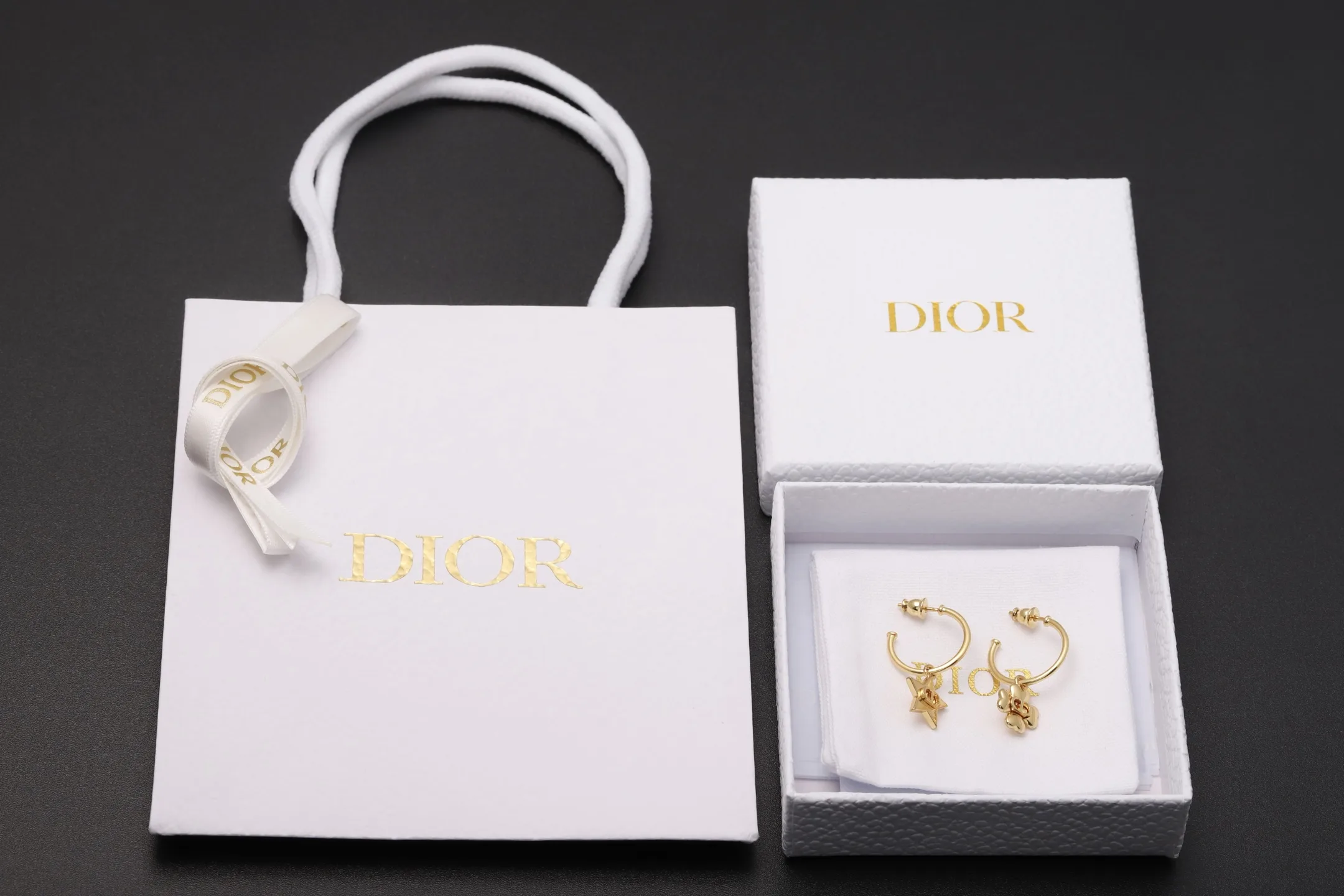 Star and Clover Charm Hoop Earrings D13517267 — view 2