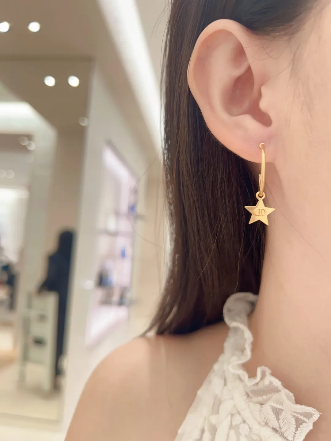 Star and Clover Charm Hoop Earrings D13517267 — view 9