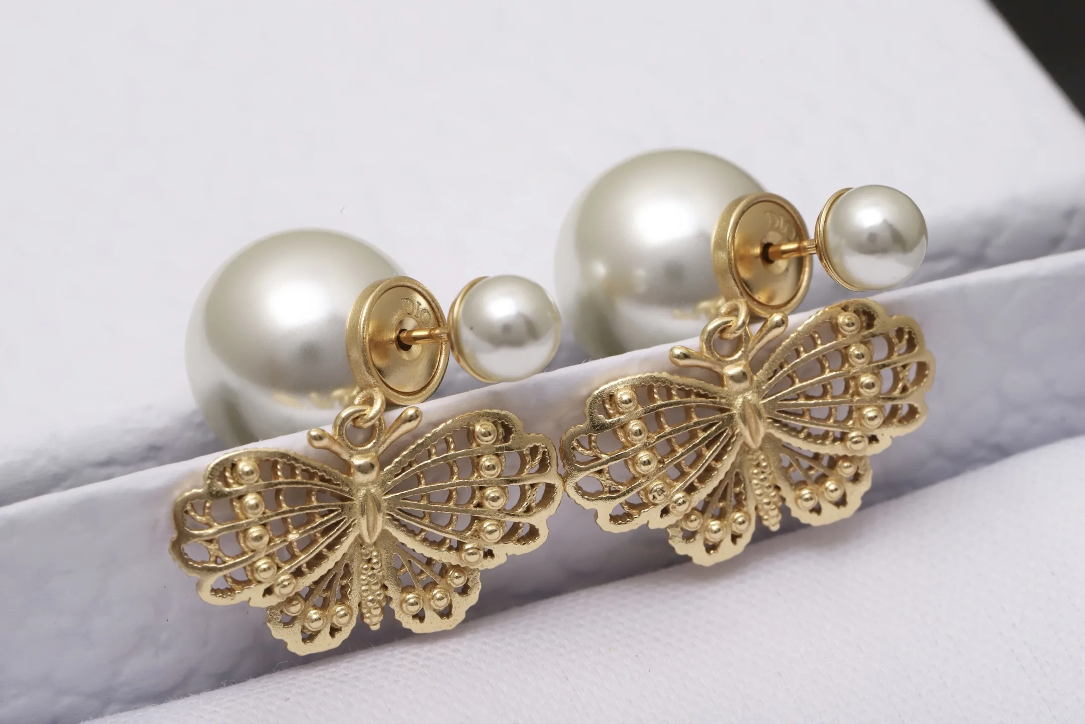 Dior Tribales Butterfly Drop Earrings D14017679 — view 3