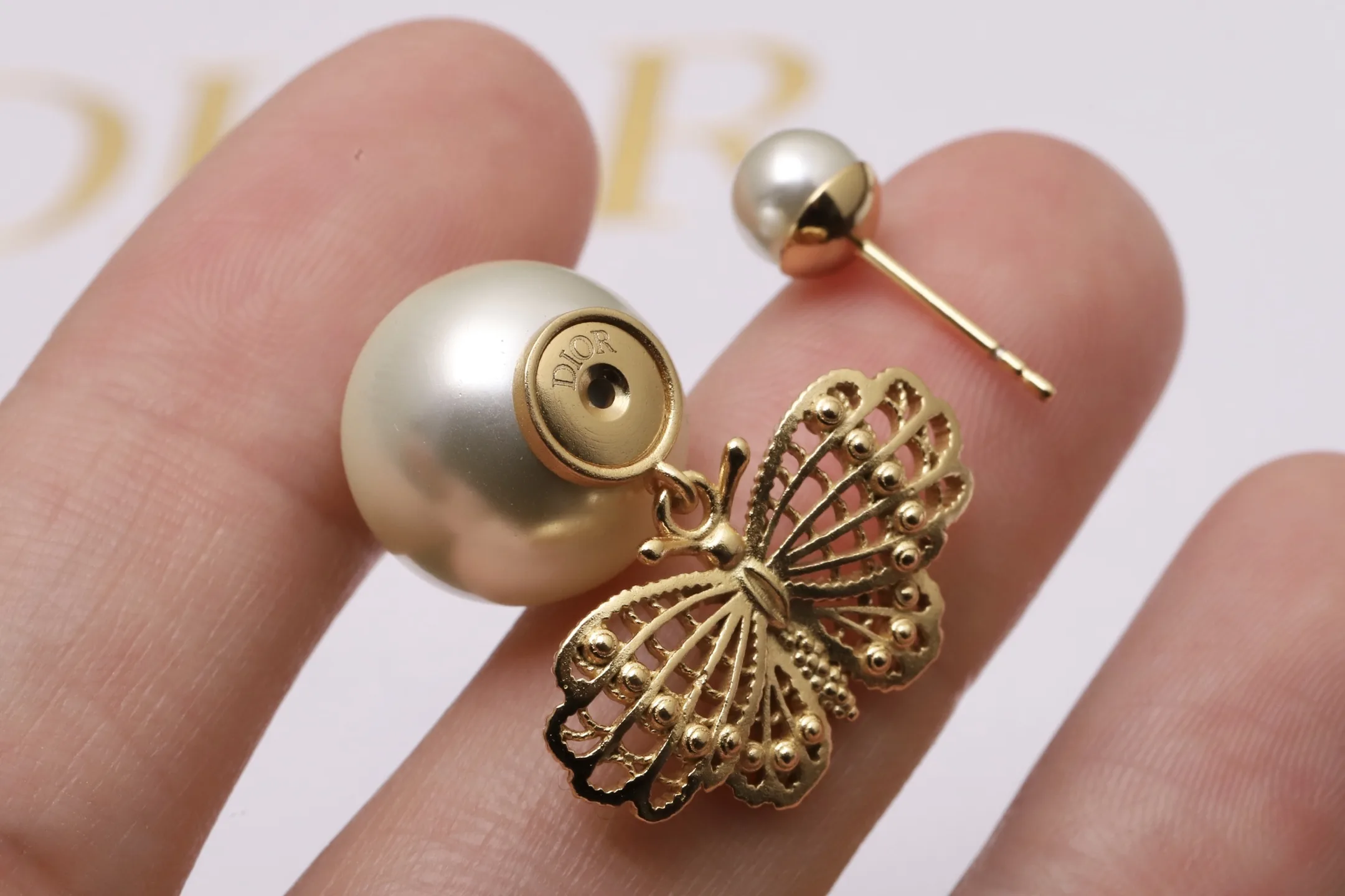 Dior Tribales Butterfly Drop Earrings D14017679 — view 5