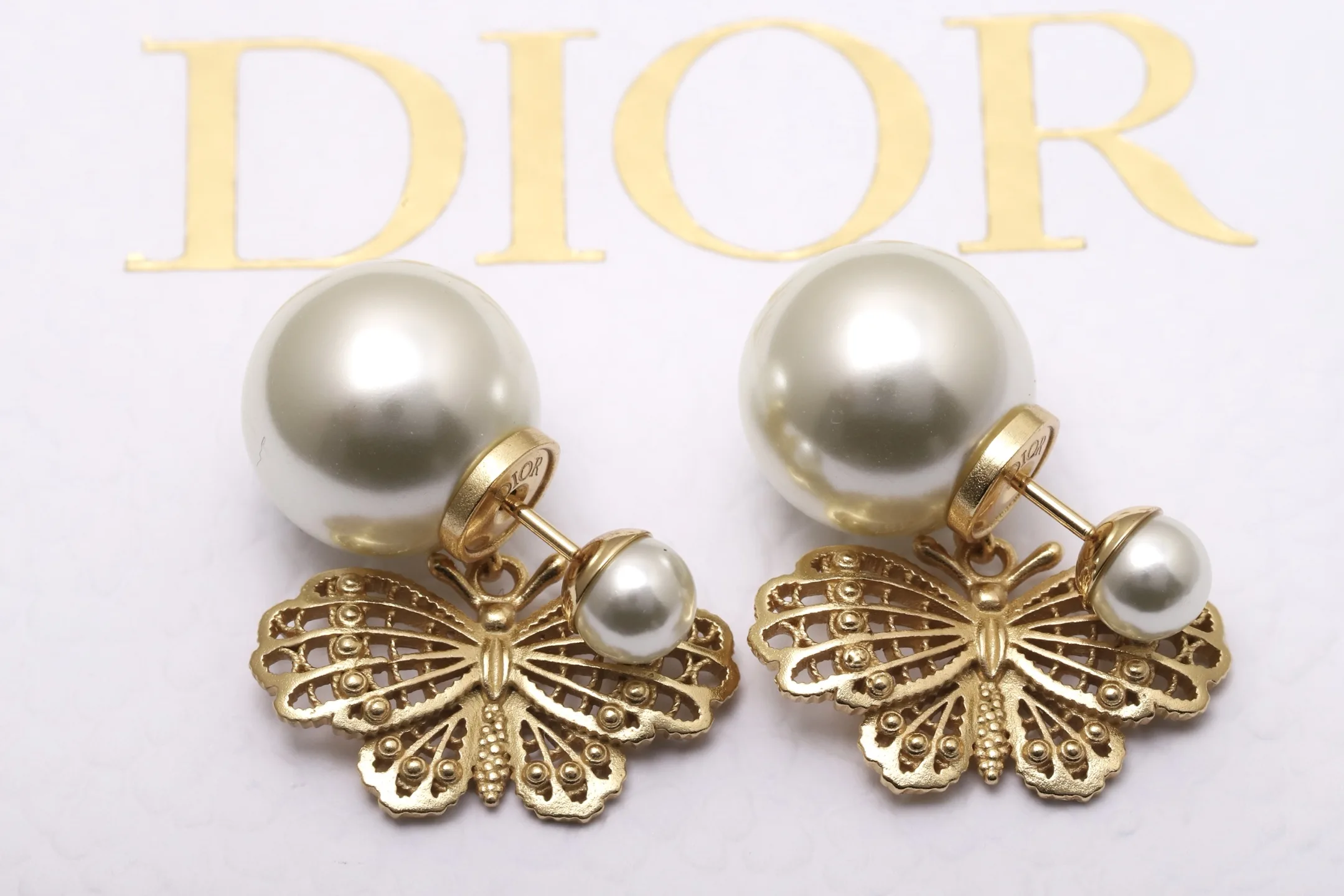 Dior Tribales Butterfly Drop Earrings D14017679 — view 6