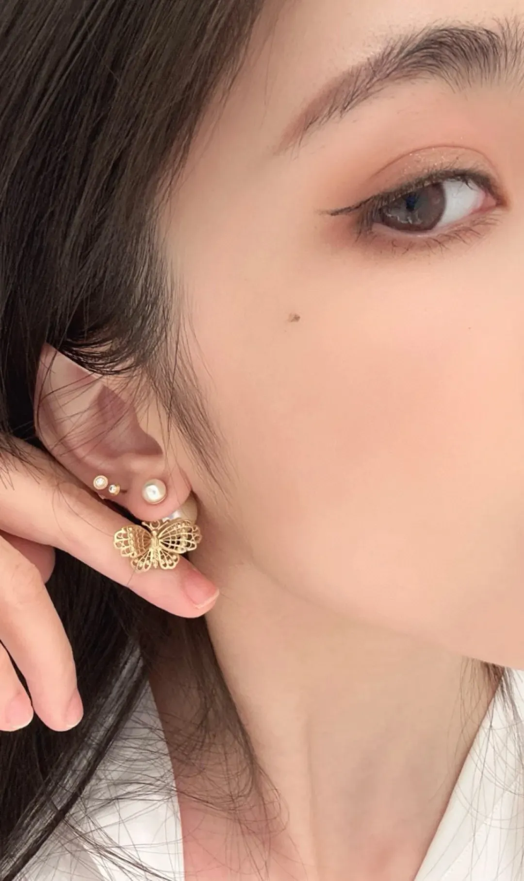 Dior Tribales Butterfly Drop Earrings D14017679 — view 8