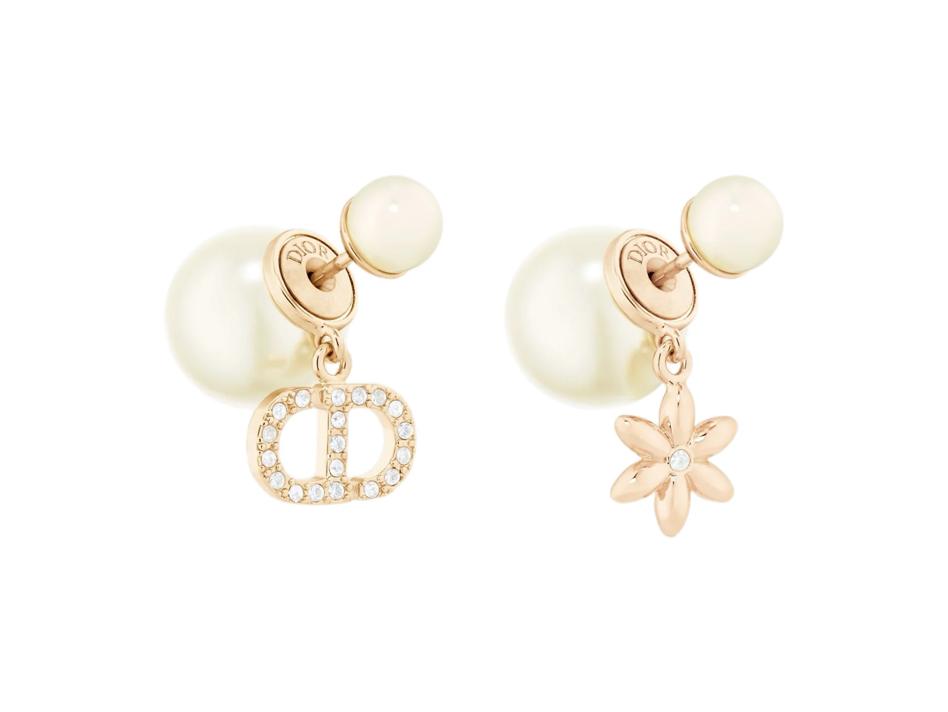 Tribales Asymmetric CD and Flower Earrings D14017100
