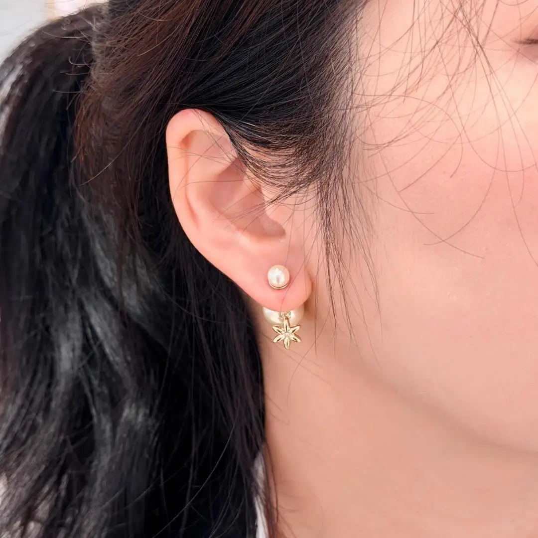 Tribales Asymmetric CD and Flower Earrings D14017100 — view 8