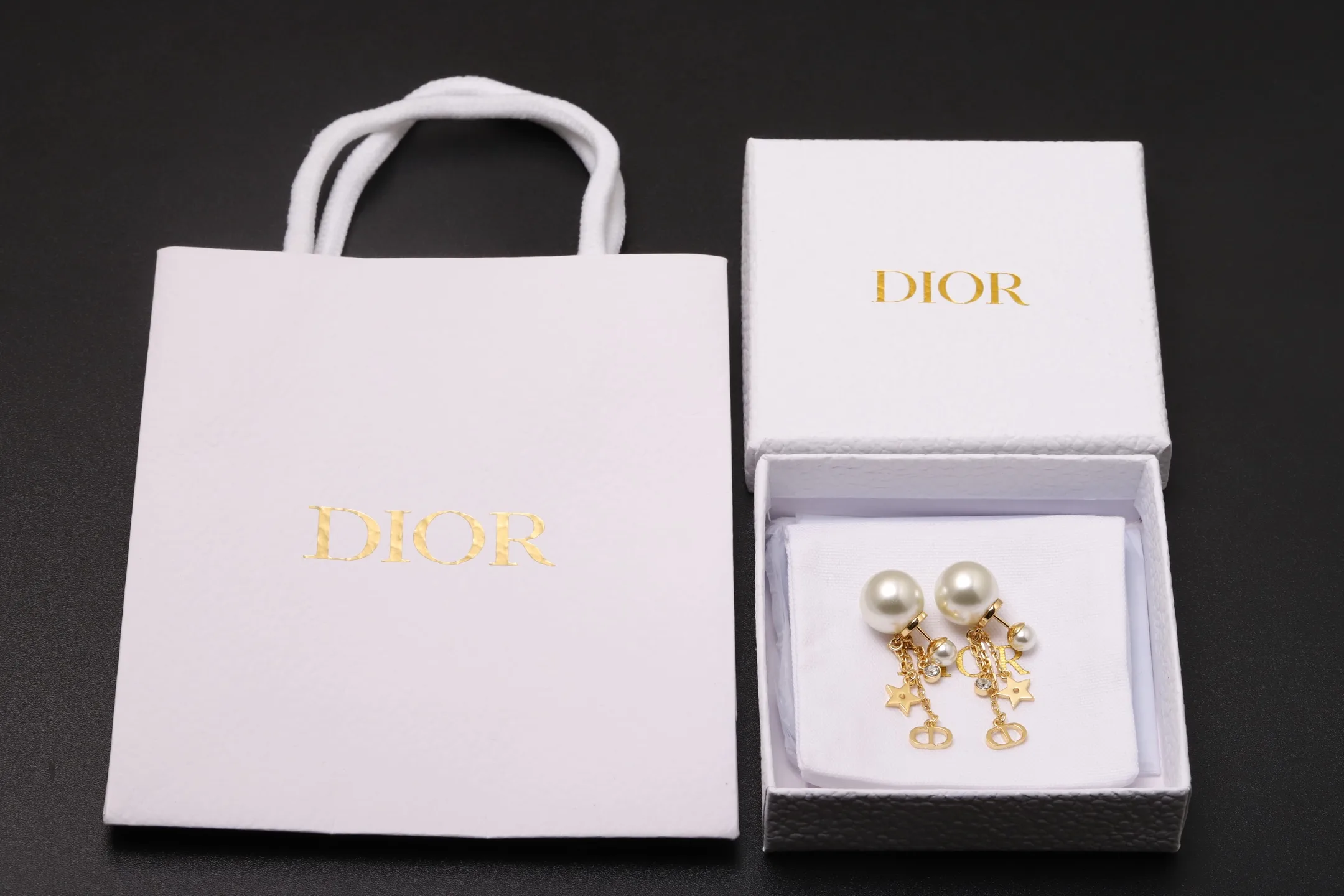 Dior Tribales Star and CD Tassel Earrings D14016675 — view 2