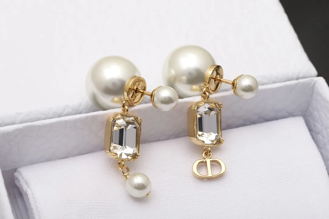 Tribales Crystal and Resin Pearl Drop Earrings D15517280 — view 3