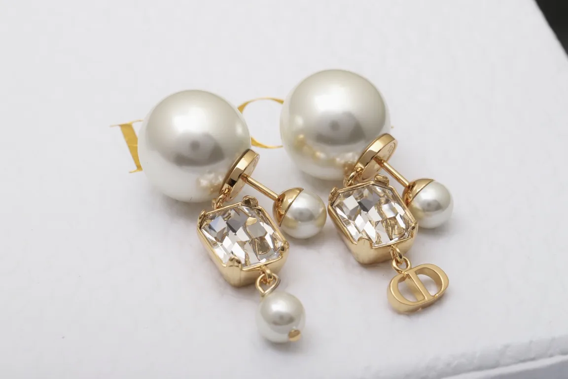 Tribales Crystal and Resin Pearl Drop Earrings D15517280 — view 4