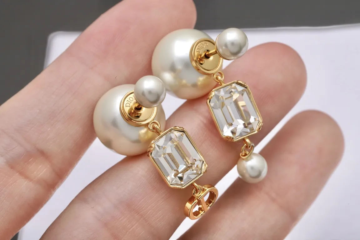 Tribales Crystal and Resin Pearl Drop Earrings D15517280 — view 6