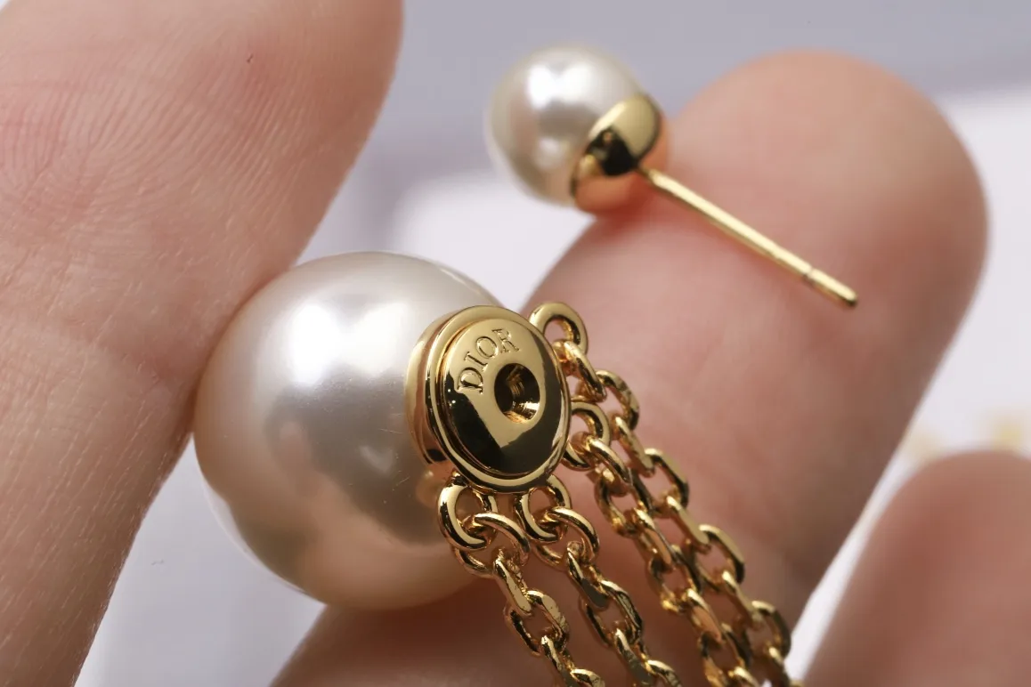 Dior Tribales Pearl Tassel Earrings D13517290 — view 6