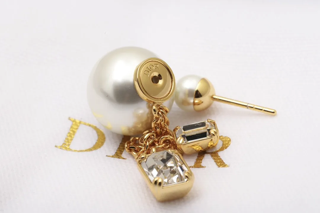 Dior Tribales Crystal and Pearl Tassel Earrings D15517279 — view 7
