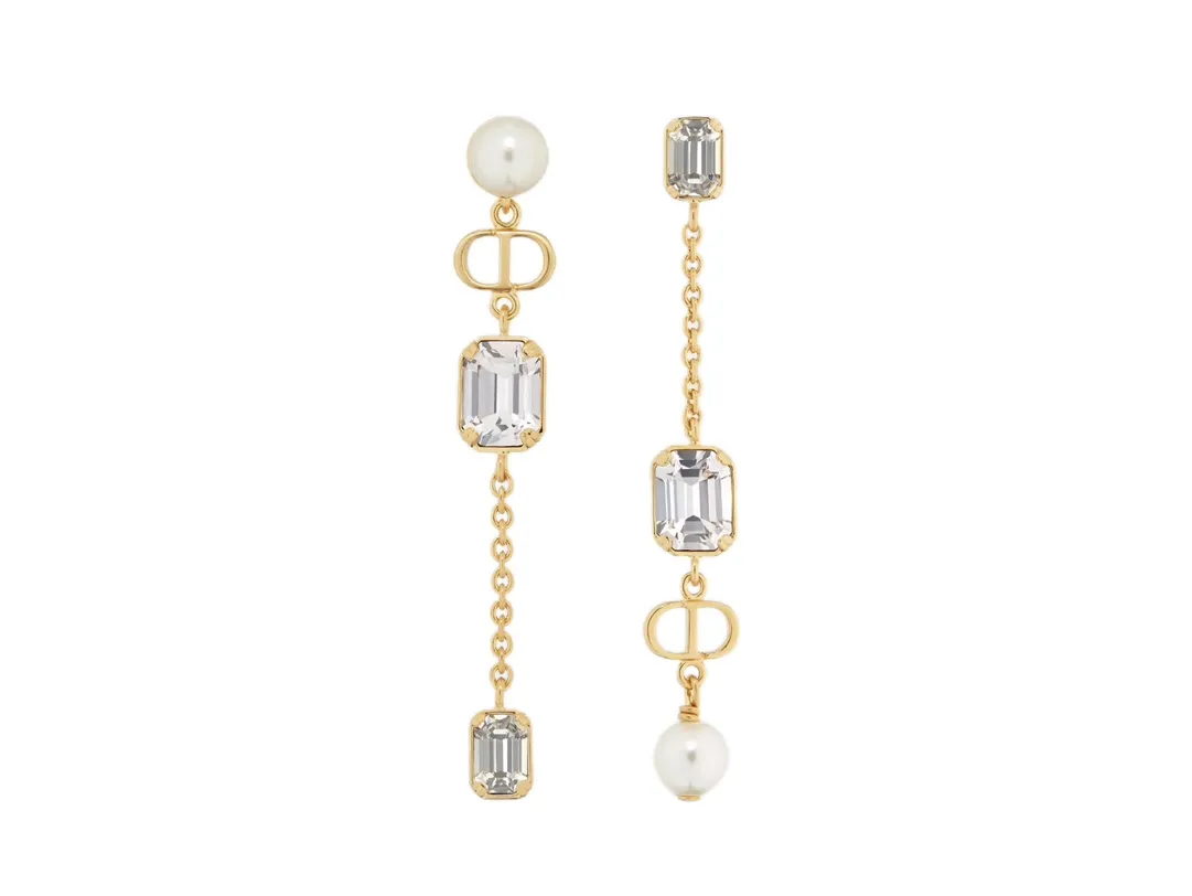 Petit CD Crystal and Resin Pearl Drop Earrings D14517281