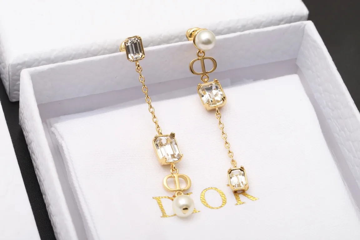Petit CD Crystal and Resin Pearl Drop Earrings D14517281 — view 3