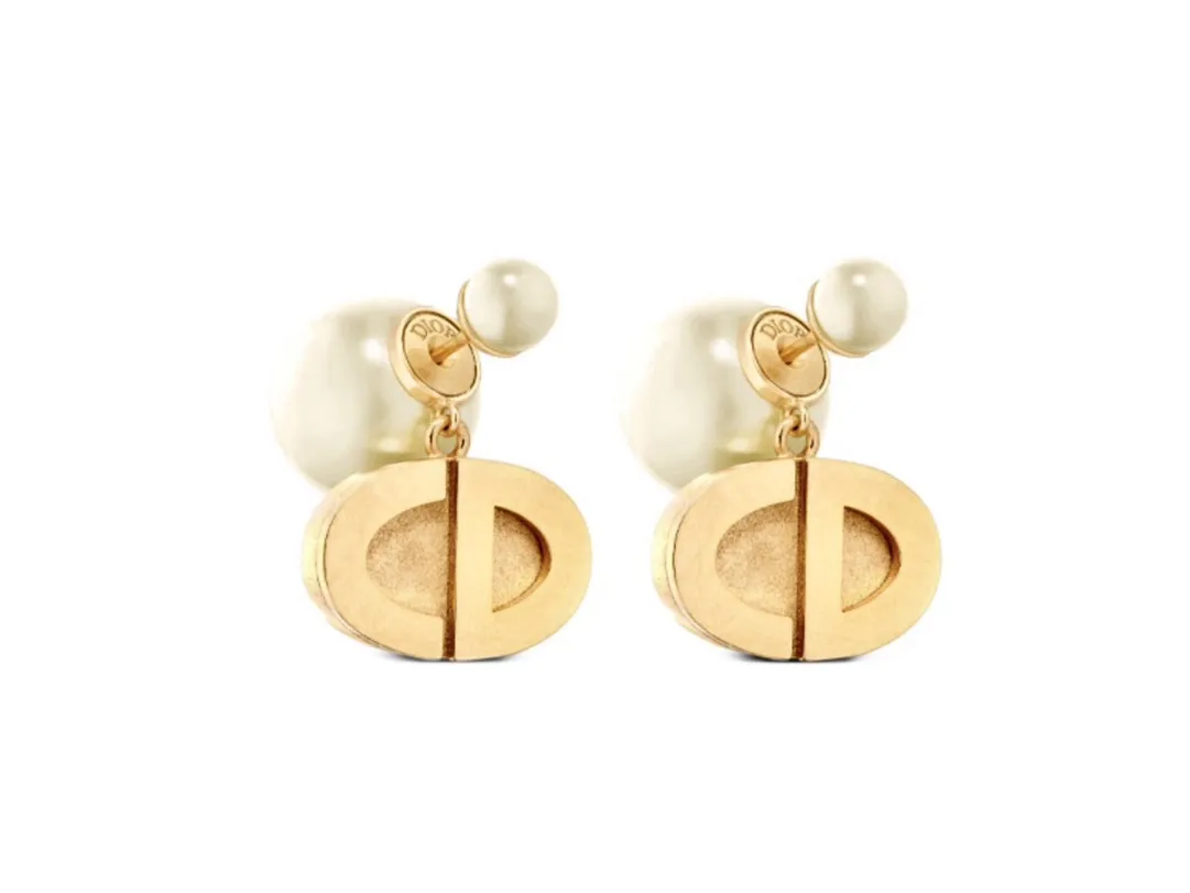 CD Navy Resin Pearl Drop Earrings D14017586