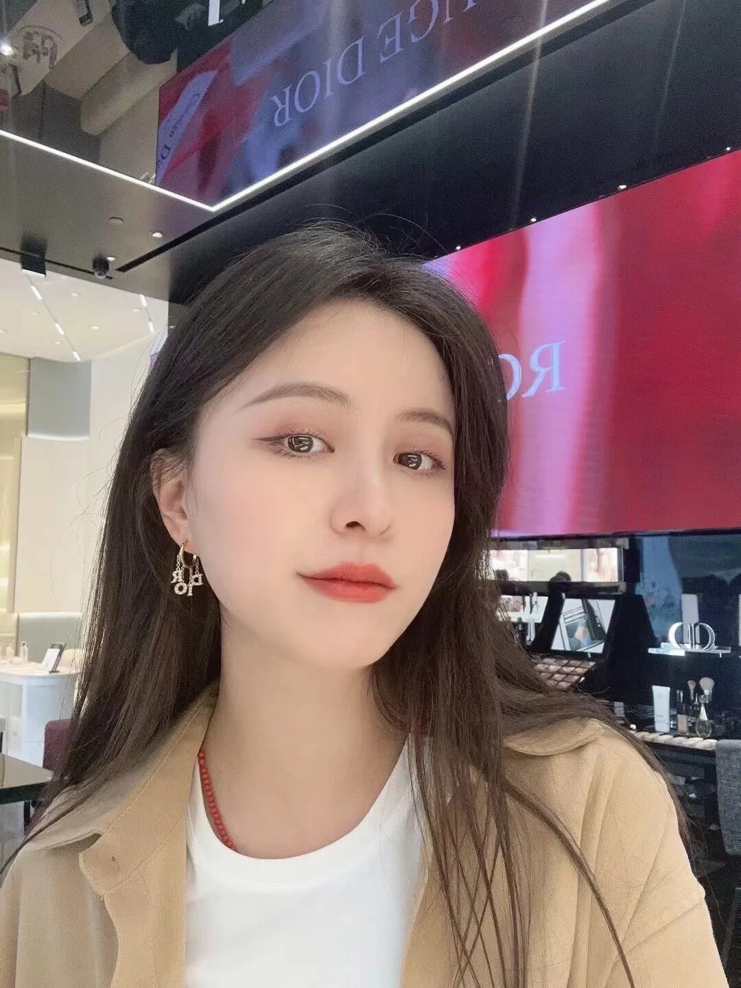 Dior Logo Charm Hoop Earrings with Crystals D15517587 — view 8