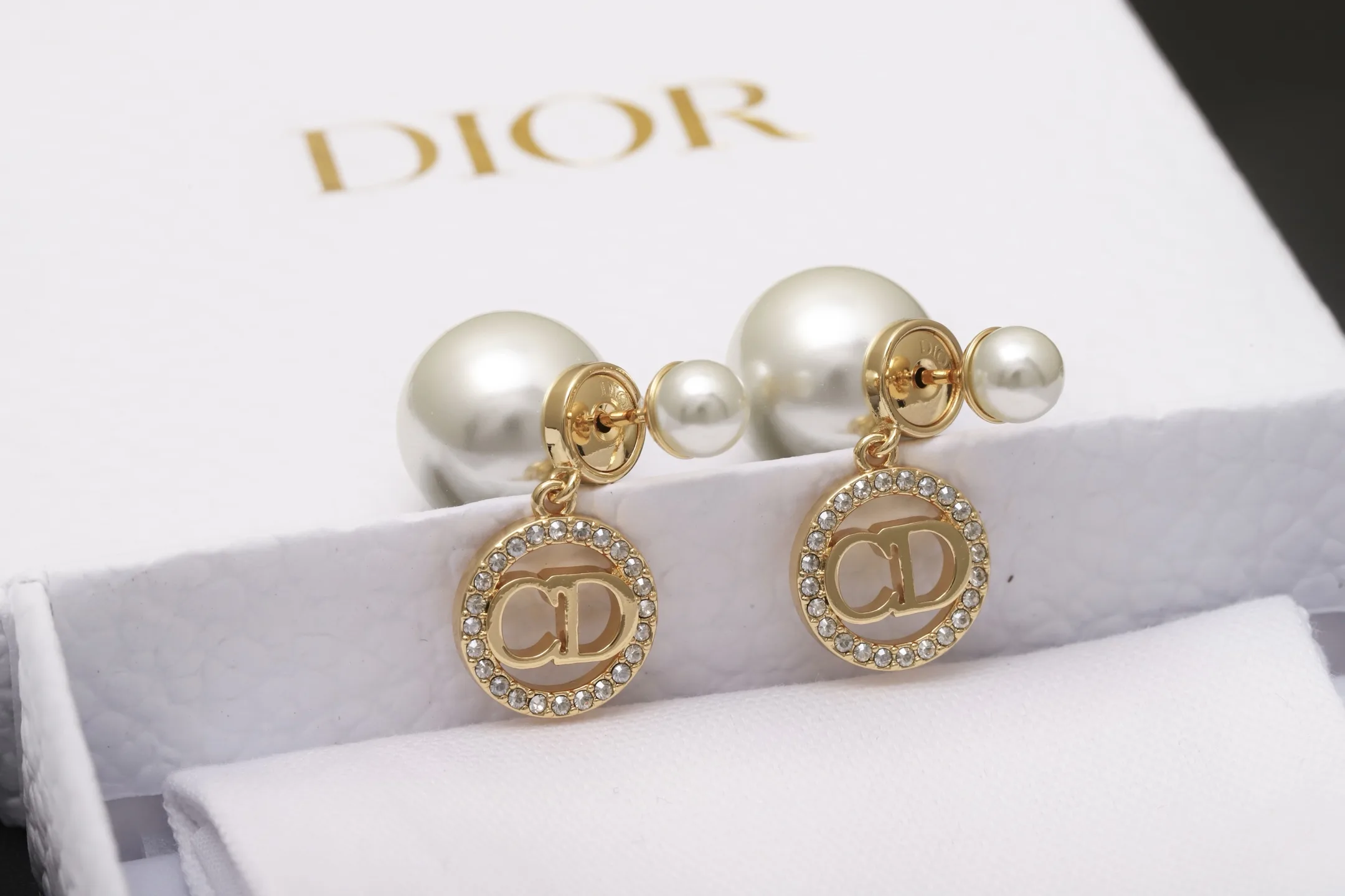 Tribales CD Crystal Pearl Earrings D14517494 — view 3