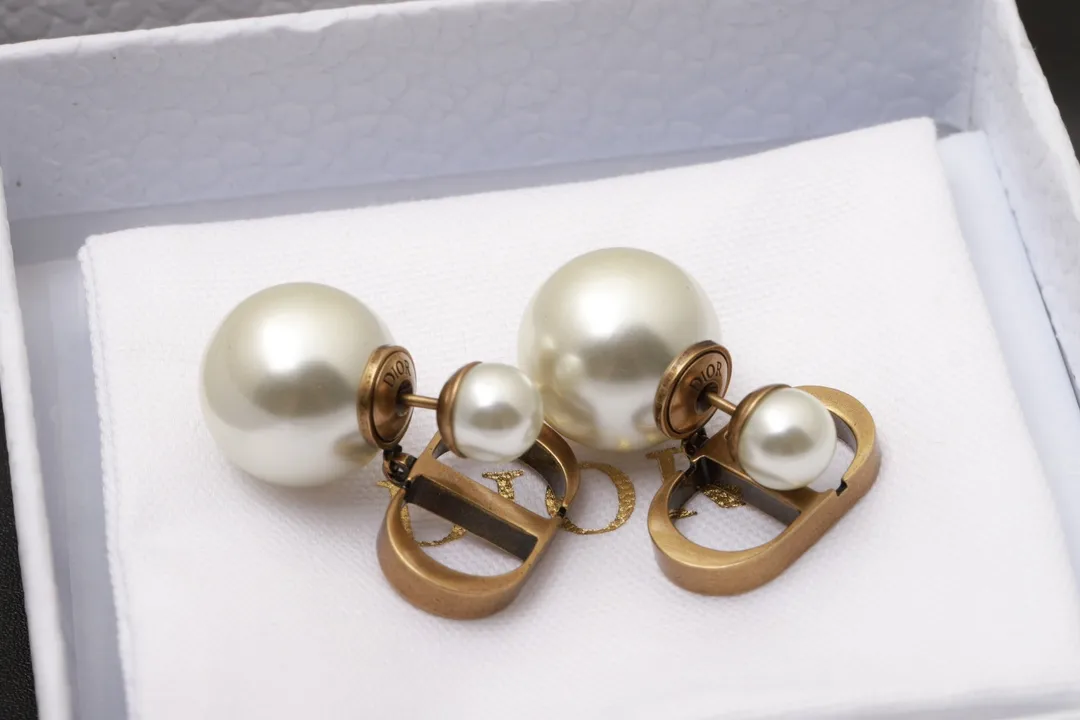 Dior Tribal CD Logo Pearl Earrings D13517590 — view 2