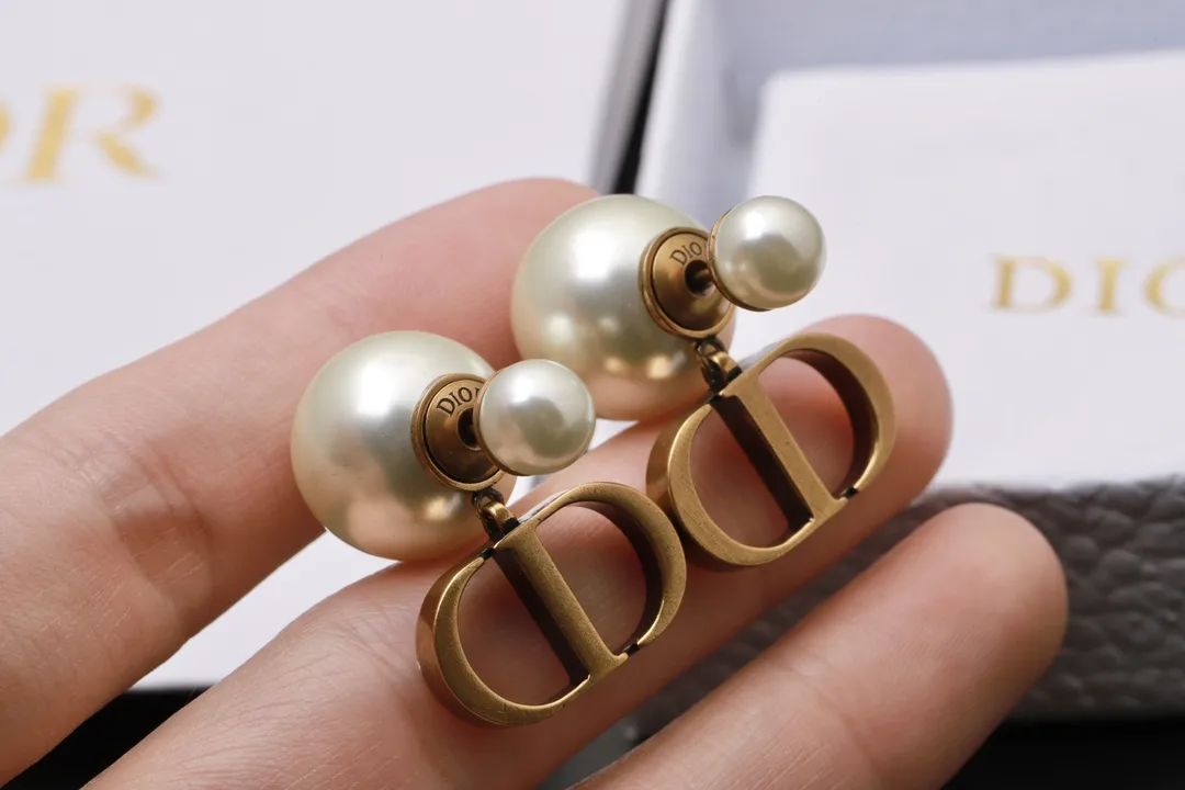 Dior Tribal CD Logo Pearl Earrings D13517590 — view 3