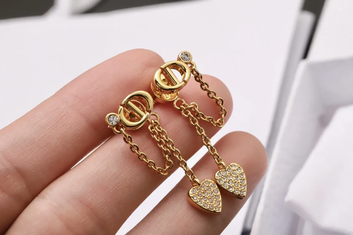CD Navy Heart Drop Earrings D12017594 — view 4