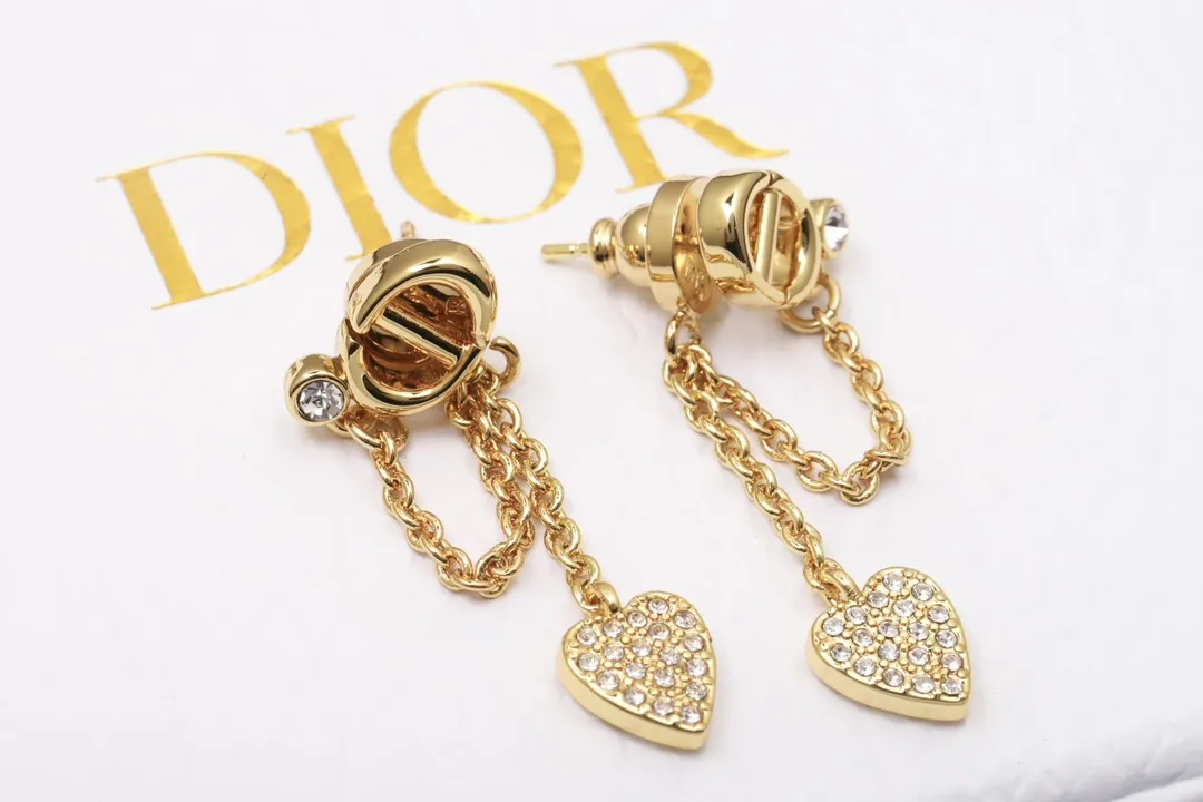 CD Navy Heart Drop Earrings D12017594 — view 7