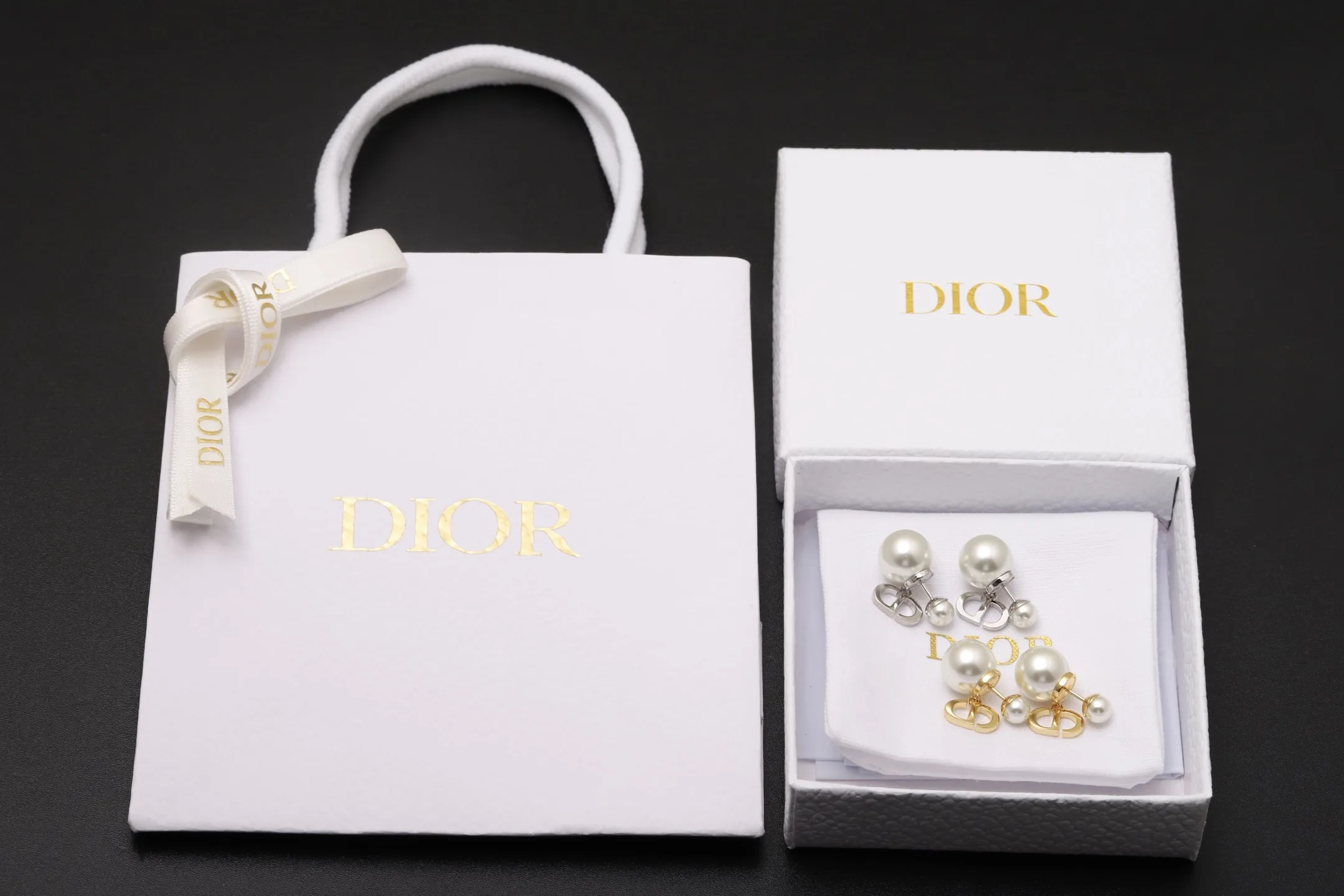 Dior Tribales CD Logo Pearl Earrings D14016673 — view 2