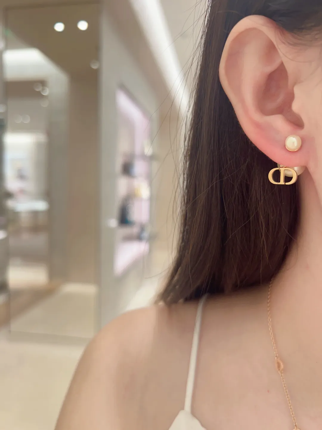 Dior Tribales CD Logo Pearl Earrings D14016673 — view 8