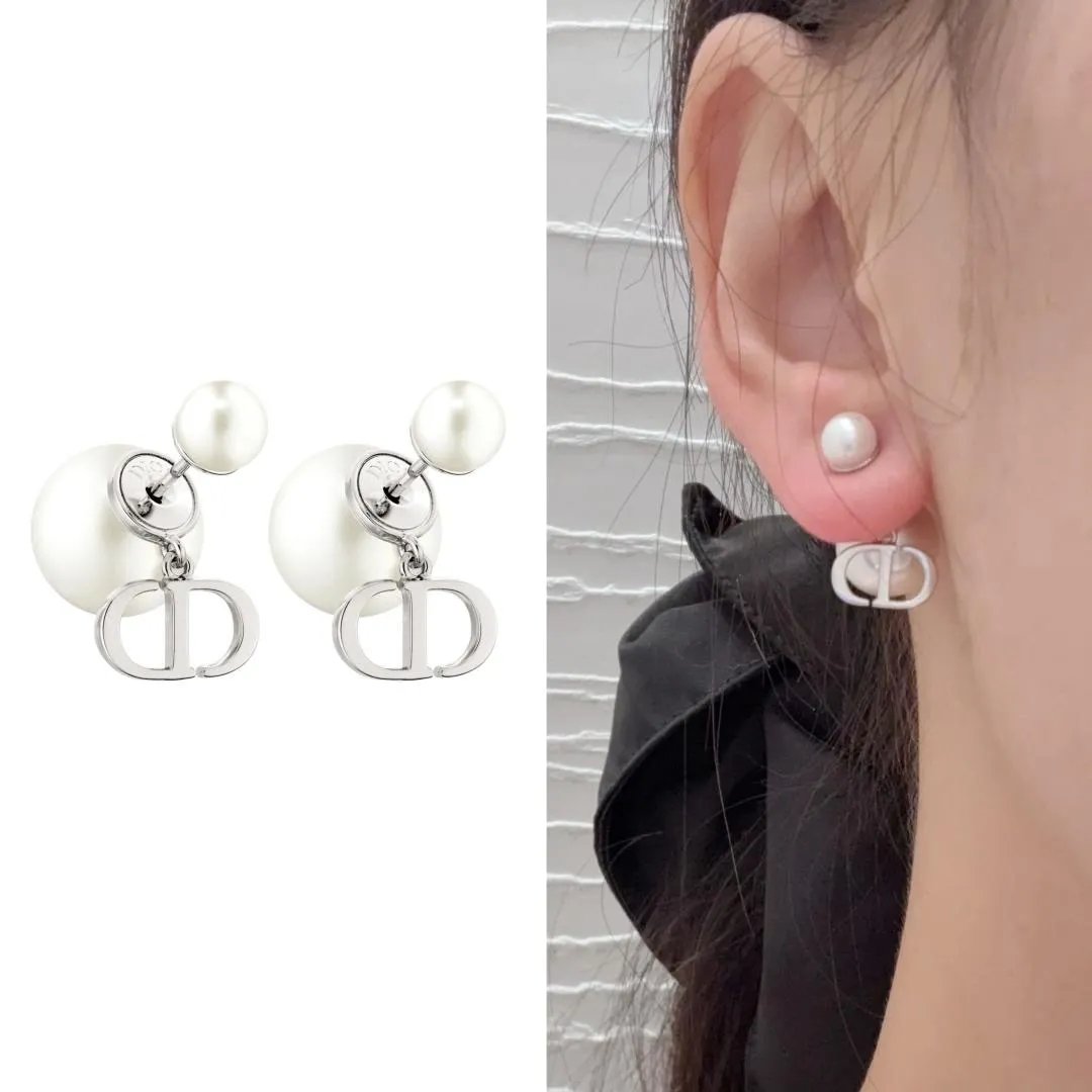 Dior Tribales CD Logo Pearl Earrings D14016673 — view 9