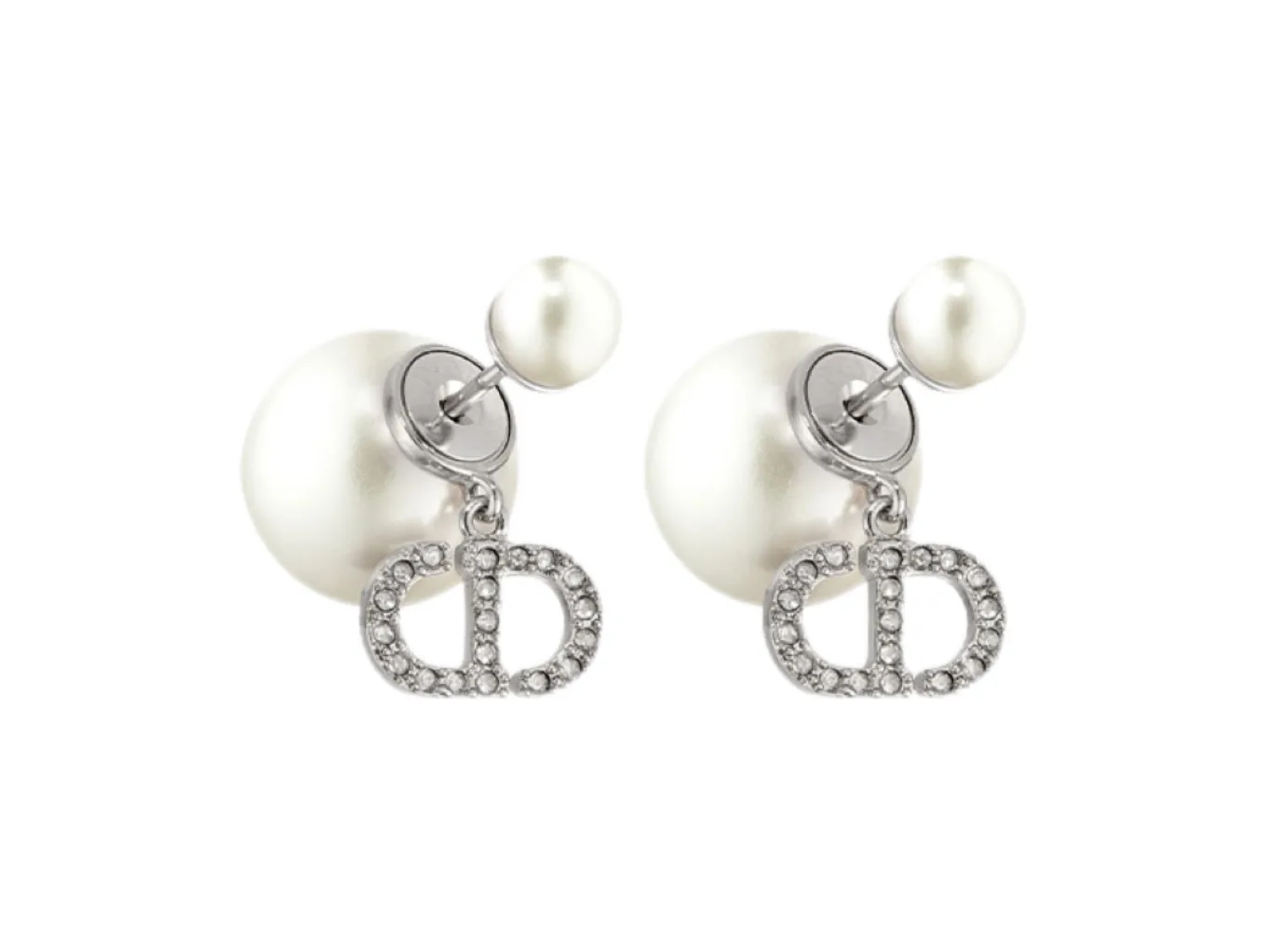 Tribales CD Logo Pearl Earrings (Gold-Plated Brass) D14017517