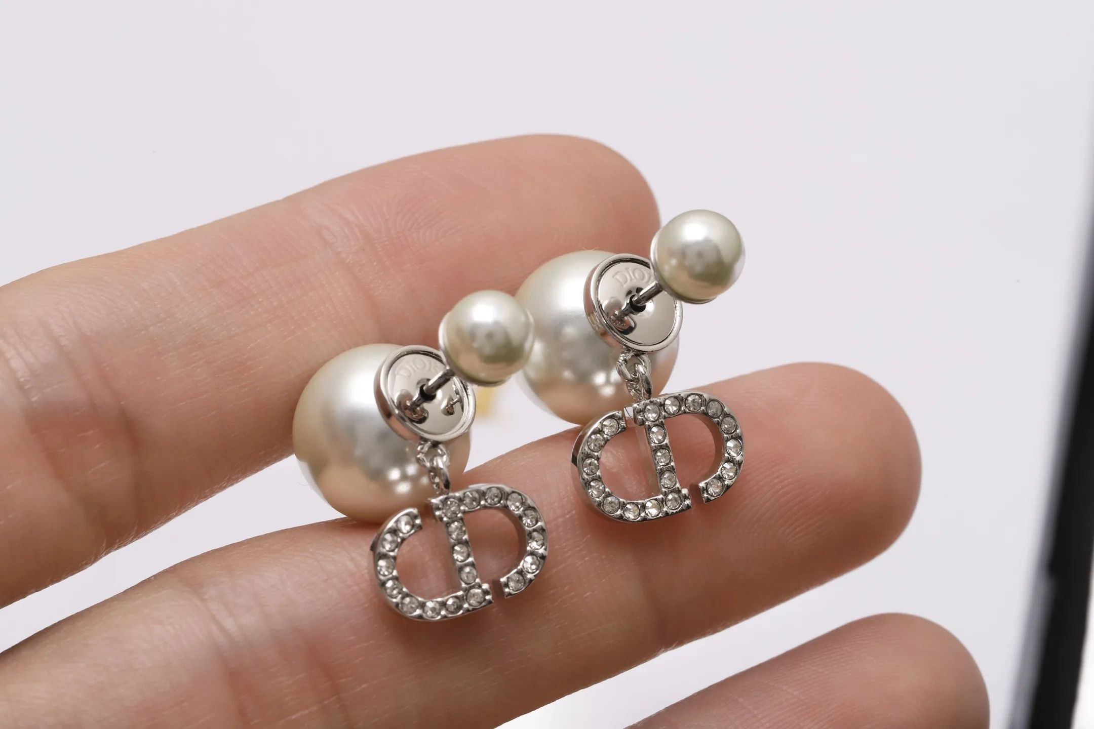 Tribales CD Logo Pearl Earrings (Gold-Plated Brass) D14017517 — view 6