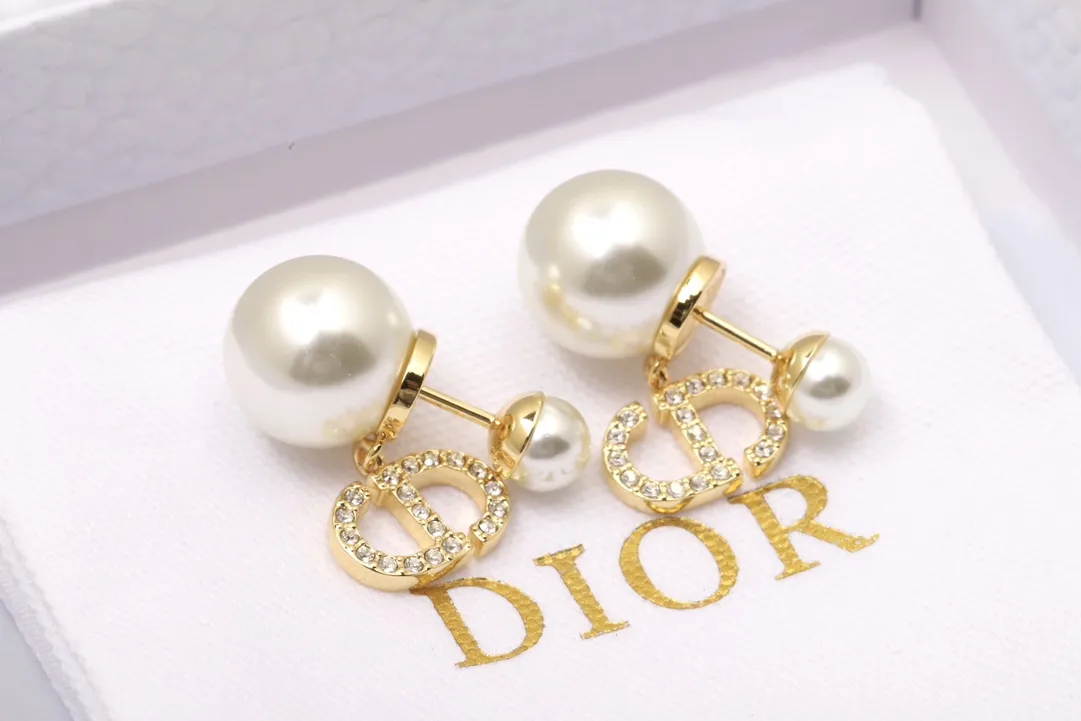 Tribales CD Logo Crystal Drop Earrings D14017283 — view 3